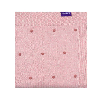 Frazada Algodón Orgánico con Pompones - 80x100cm - ROSA