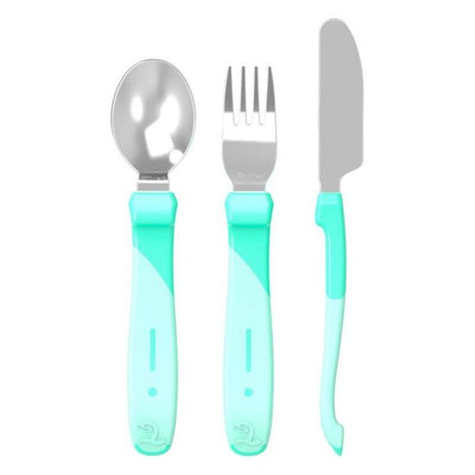 Servicio de acero inox Twistshake 12+m Azul Pastel