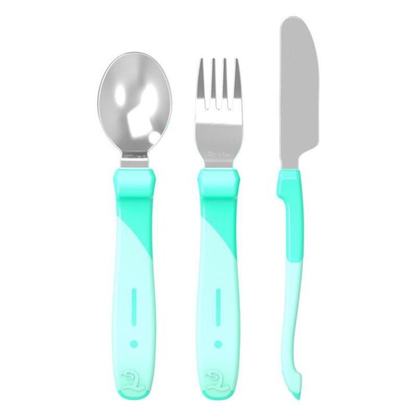 Servicio de acero inox Twistshake 12+m Azul Pastel