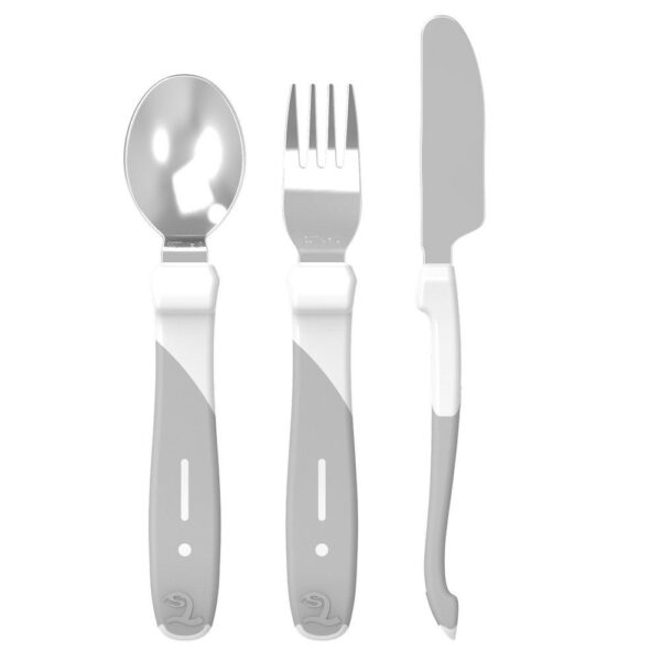 Servicio de acero inox Twistshake 12+m Blanco