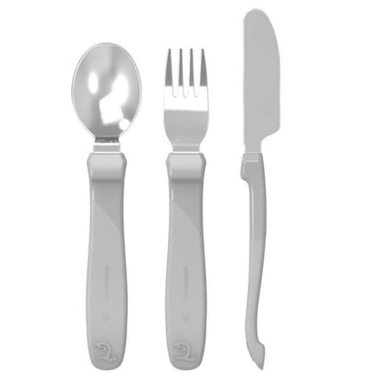Servicio de acero inox Twistshake 12+m Gris Pastel