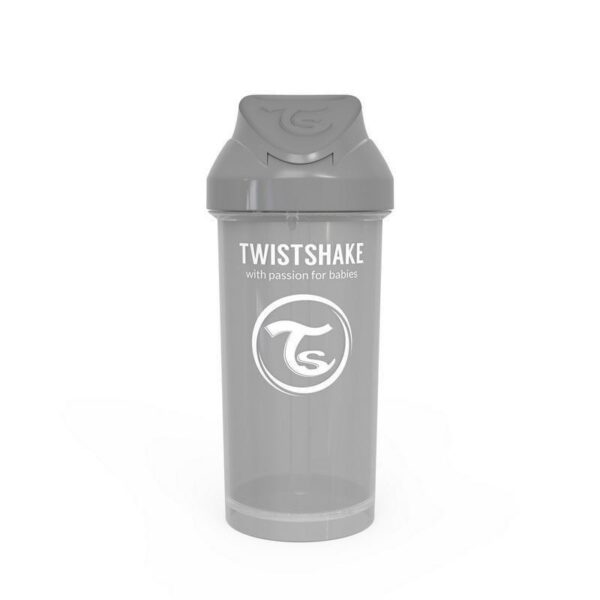 Vaso con bombilla Twistshake Straw Cup 360ml Gris Pastel