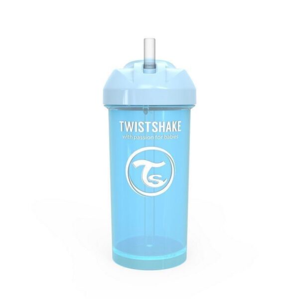 Vaso con bombilla Twistshake Straw Cup 360ml Azul Pastel