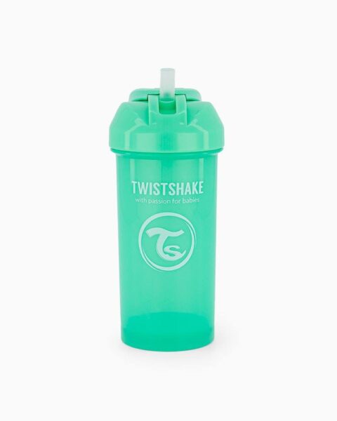 Vaso con bombilla Twistshake Straw Cup 360ml Verde Pastel