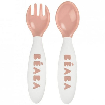 Tenedor y cuchara de aprendizaje para niños de 2 años - Old Rosa