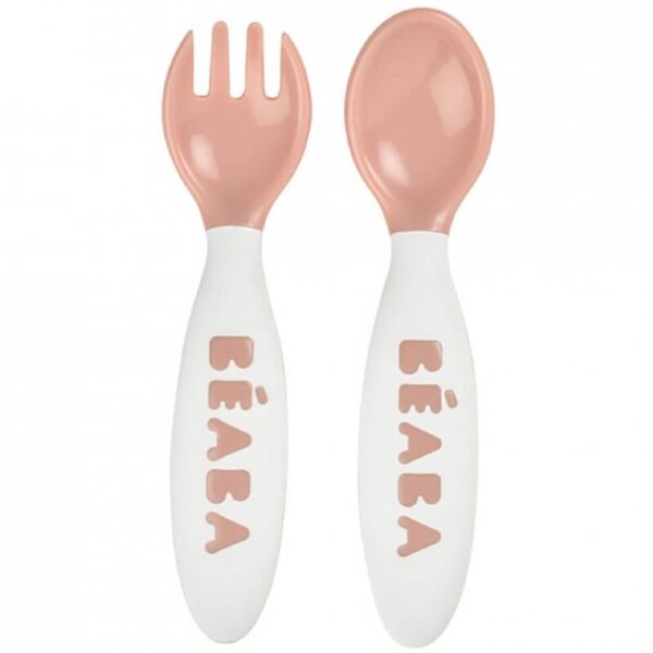 Tenedor y cuchara de aprendizaje para niños de 2 años - Old Rosa