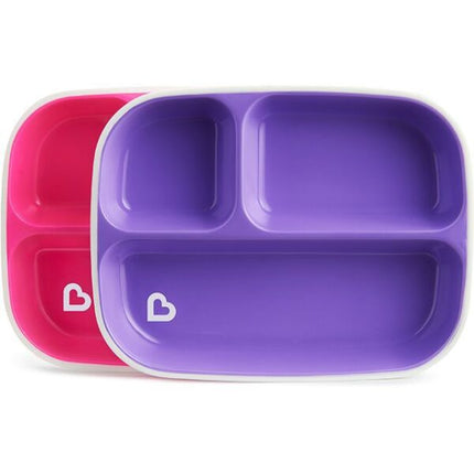 Platos con divisiones Splashª - Paquete de 2 (rosa/morado)