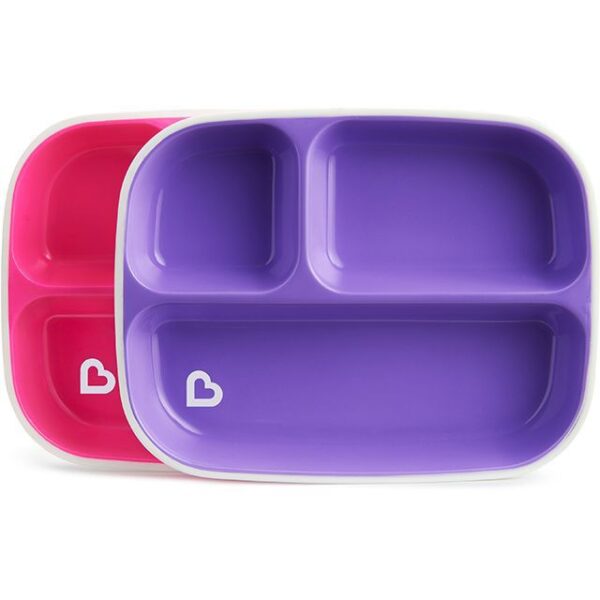 Platos con divisiones Splashª - Paquete de 2 (rosa/morado)