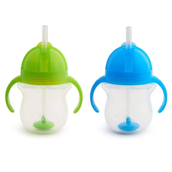 Pesaje Any Angleª de 7 oz Entrenador de pajitas - paquete de 2 (azul/verde)