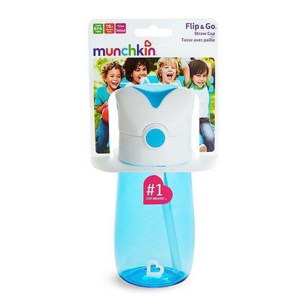 Vaso con popote Flip & Goª de 347 ml (azul)