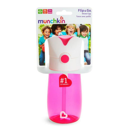 Vaso con popote Flip & Goª de 347 ml (rosa)