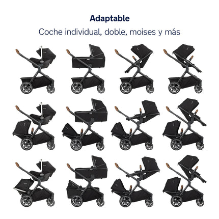 Coche Doble Demi Grow Aspen Nuna + Silla hermano Mayor