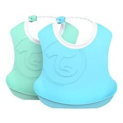 Baberos Twistshake 4+m 2 uns Azul / Verde Pastel