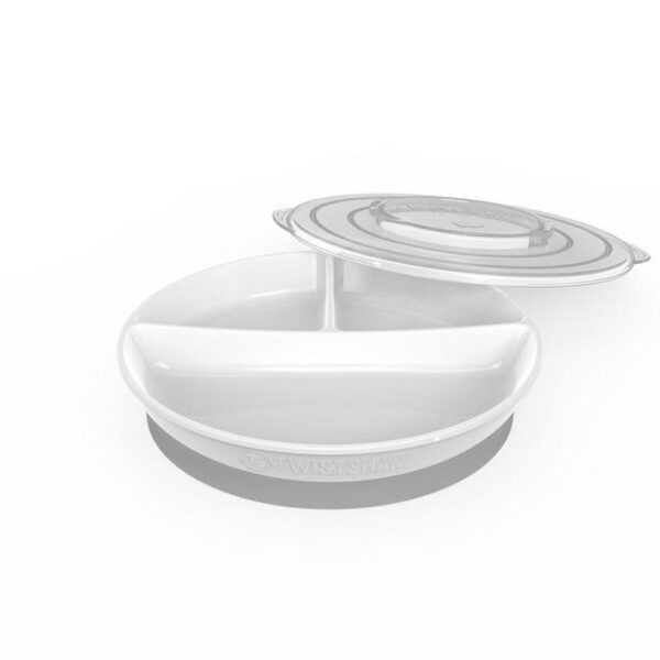 Plato Dividido Twistshake 6+m Blanco