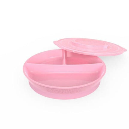 Plato Dividido Twistshake 6+m Rosado Pastel