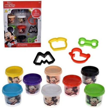 SET DE MASAS DISNEY CON  8 TARROS DE 30 GRS Y 4 CORTADORES