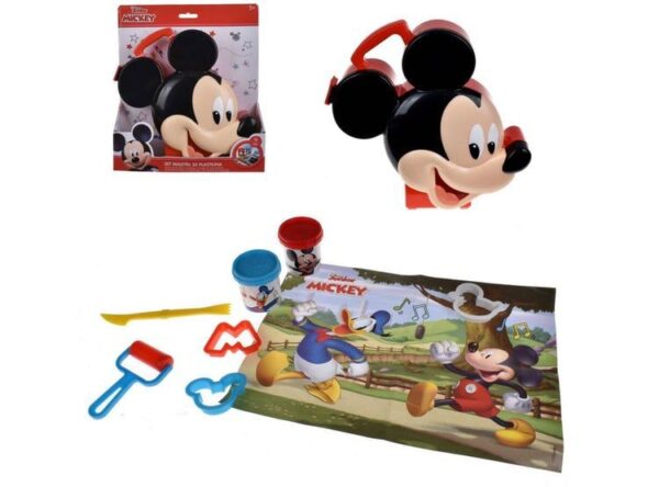SET DE MASAS CON ACCESORIOS EN MALETA PLASTICA 3D DE 24 X 26 CMS DISNEY