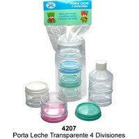 Porta Leche Transparente 4 Divisones