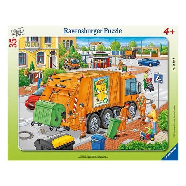 Puzzle enmarcado -Recogiendo la basura