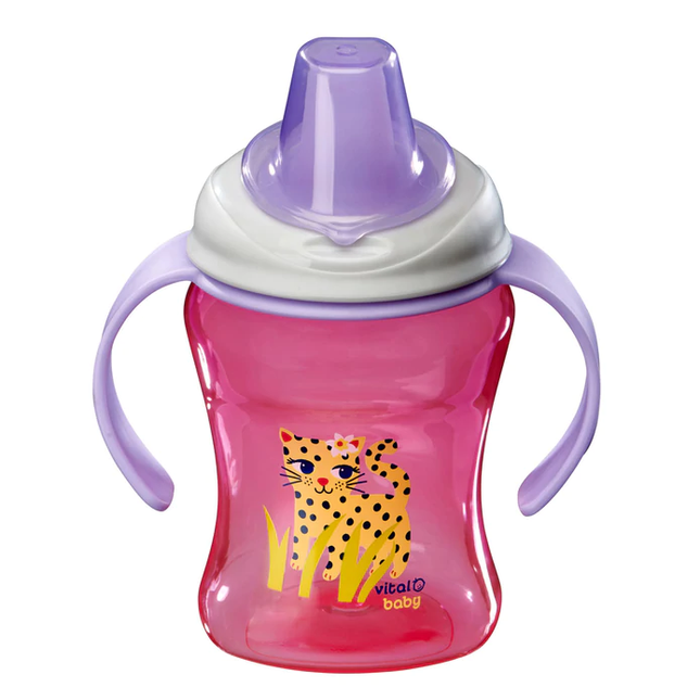 Vaso Easy Sipper con mangos removibles 260ml rosado