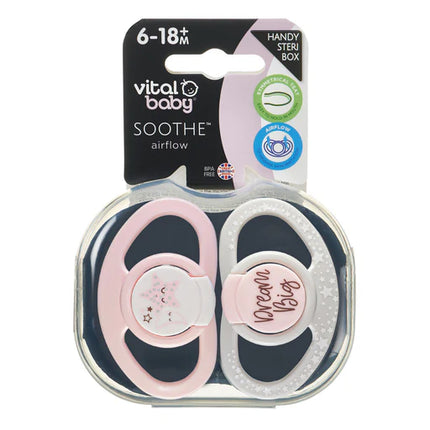 Pack 2 chupetes 6-18 meses "Dream Big" (niña)