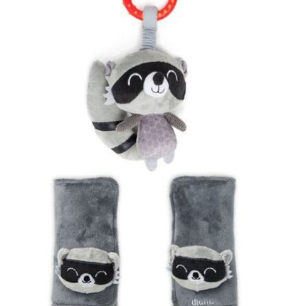 Almohadilla para Arnés con Juguete Multisensorial Diono Baby Mapache