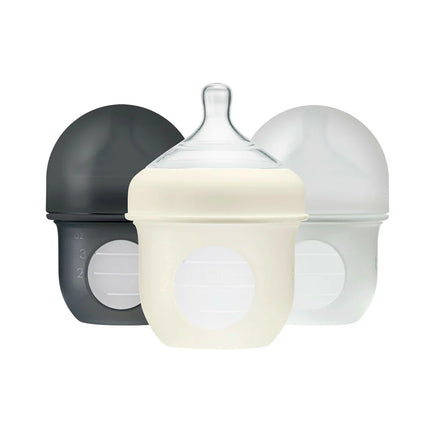 NURSH SILICONE POUCH BOTTLE 4 OZ - 3 PK Gray
