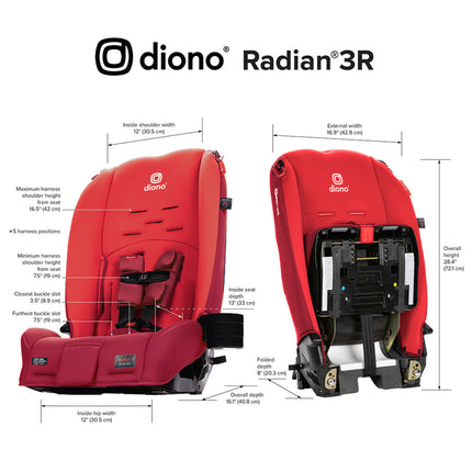 Silla de Auto Convertible Diono Radian 3R Rojo