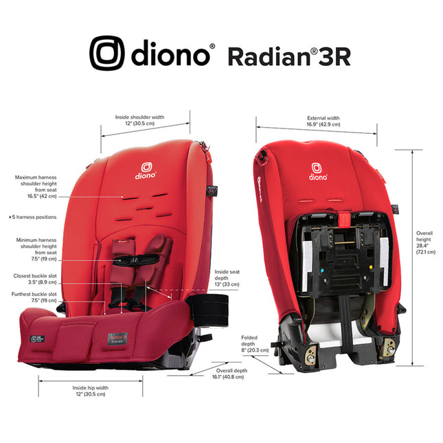 Silla de Auto Convertible Diono Radian 3R Rojo
