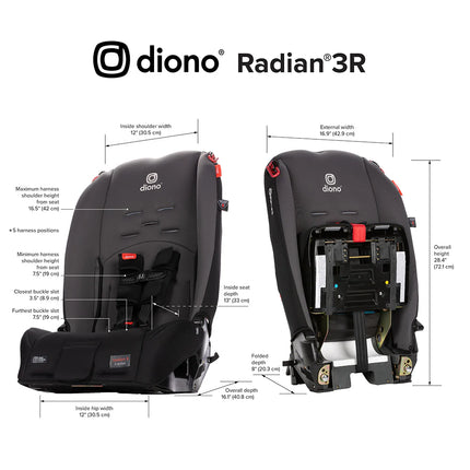 Silla de Auto Convertible Diono Radian 3R Gris