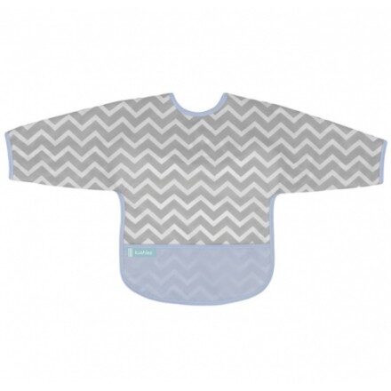 Babero Manga Larga CleanBib WP Bib w/slvs Chevron Blue 12-24m