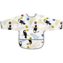 Babero Manga Larga CleanBib WP Bib w/slvs White Toucans 12-24m