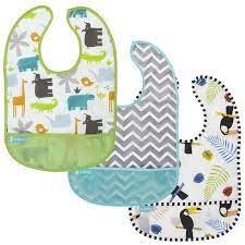 Set de 3 Baberos Impermeables CleanBib WP Bib Jungle/Turq Chevron/Toucan 3PK 6-12M