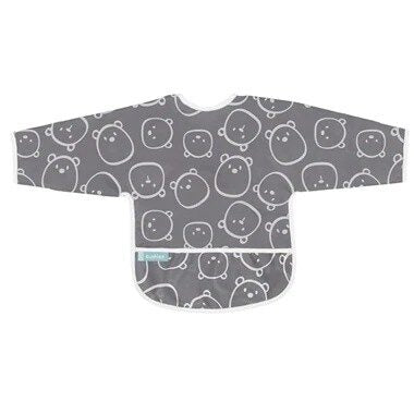 Babero Manga Larga CleanBib WP Bib w/slvs Charcoal Bears 12-24m