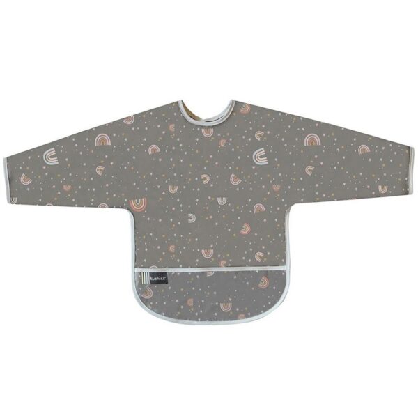 Set de 3 Baberos Impermeables CleanBib WP Bib w/slvs Charcoal Rainbow 12-24m