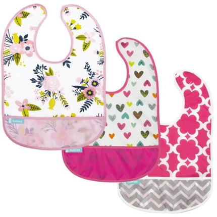 Set de 3 Baberos Impermeables CleanBib WP Bib Gdn Flowers/Hearts/Mdrn Flowers 3PK 12M+