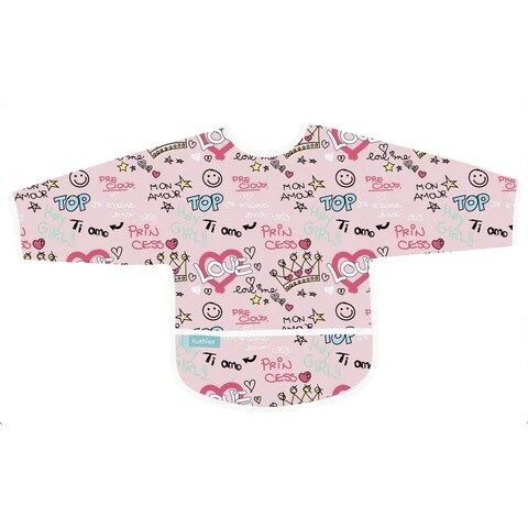Babero Manga Larga CleanBib WP Bib w/slvs Pink Love Graffiti 12-24m