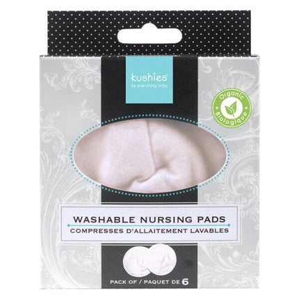 Absorbentes de Leche Lavables Org Jersey Nursing Pads 6Pk-White