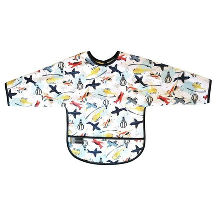 Babero Manga Larga CleanBib WP Bib w/slvs White Airplane 12-24m