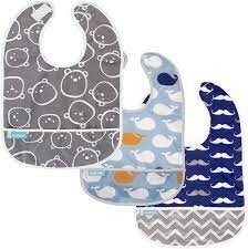 Set de 3 Baberos Impermeables CleanBib WP Bib Bear/Whale/Mustache 3PK 6-12M