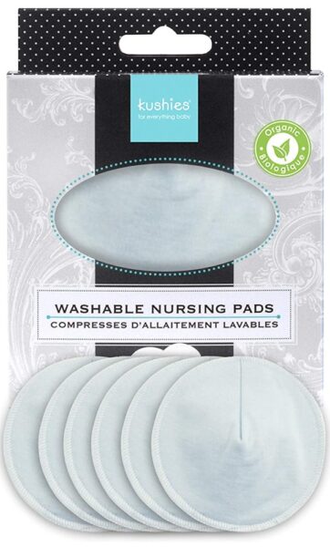 Absorbentes de Leche Lavables Org Jersey Nursing Pads 6Pk-Blue/Ecru