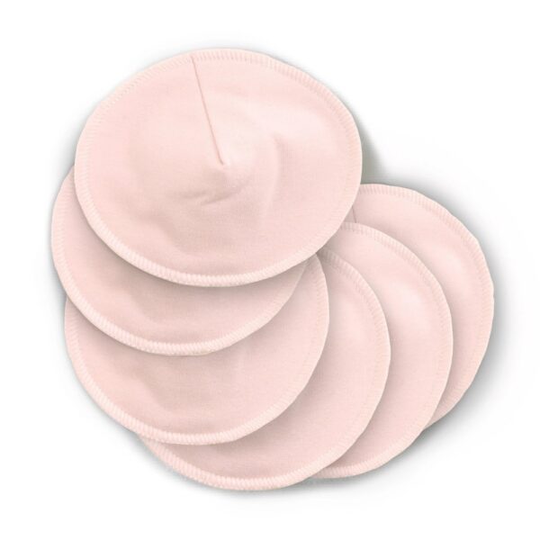Absorbentes de Leche Lavables Org Jersey Nursing Pads 6Pk-Pink/Ecru