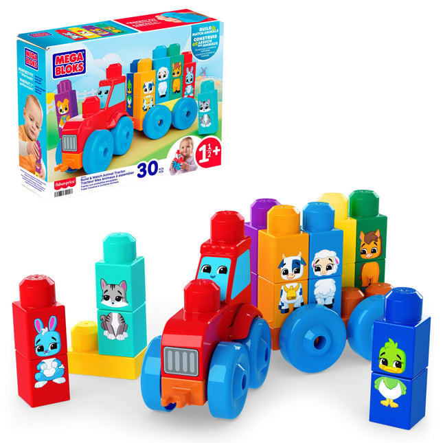 MEGA BLOKS Tractor Animalitos Arma y Combina