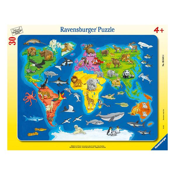 RAV 6641 World Map with Animals 30