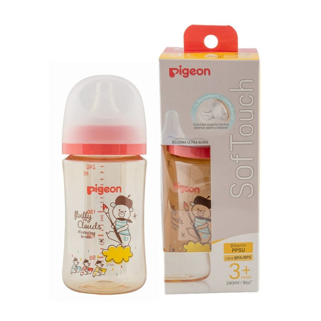 Biberon Softouch Pigeon PPSU 240 ml.  Bear  Rosca Roja