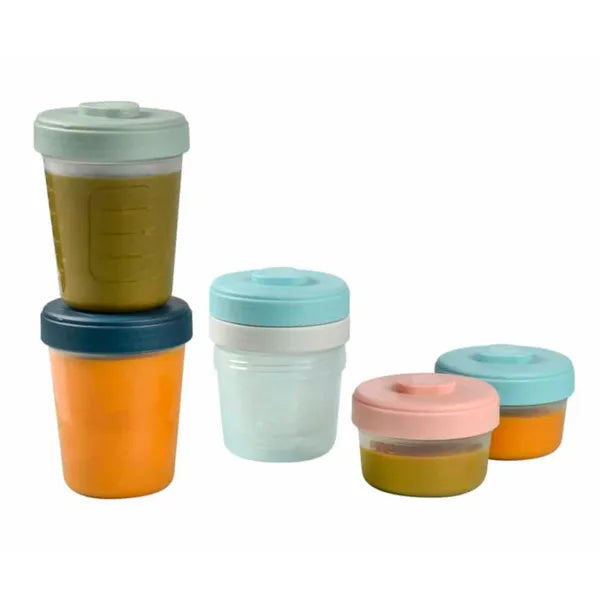 Set Pro para almacenar alimentos - 6 porciones con clip (2 de 90 ml + 2 de 150 ml + 2 de 250 ml)