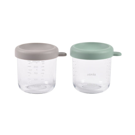 Envases de conservación de cristal 250ml Sage Green