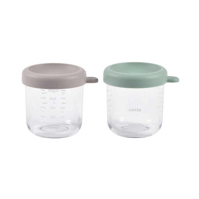 Envases de conservación de cristal 250ml Sage Green