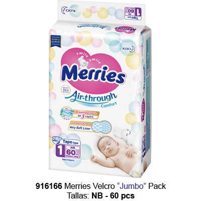 Merries Velcro Jumbo Pack RN 60 pcs
