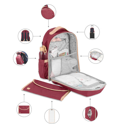 BABYMOOV MOCHILA PAÑALERA BURGUNDY